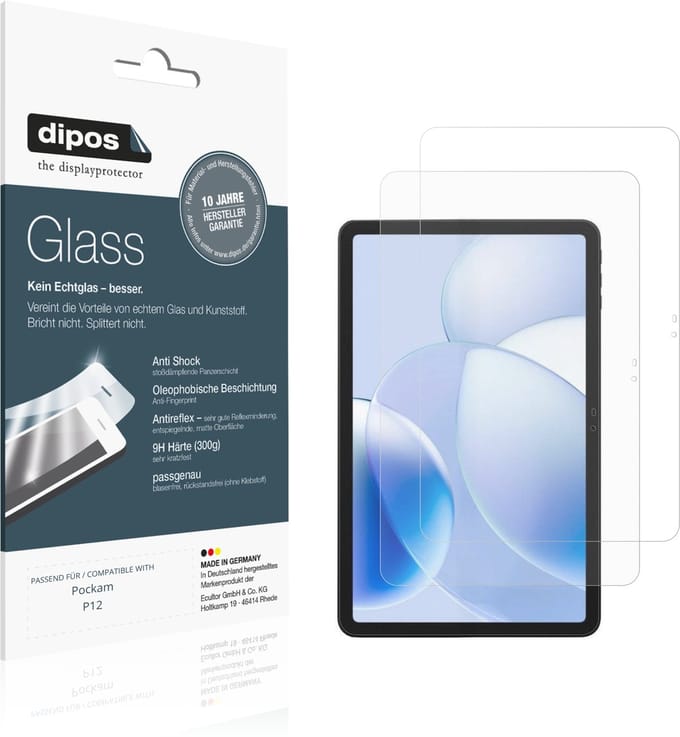 dipos – 2x Matte Pantserfolie geschikt voor Pockam P12 | 9H Screenprotector