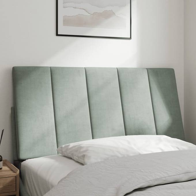 vidaXL - Hoofdbordkussen - "Hanko" - Lichtgrijs - 100 - cm - Fluweel