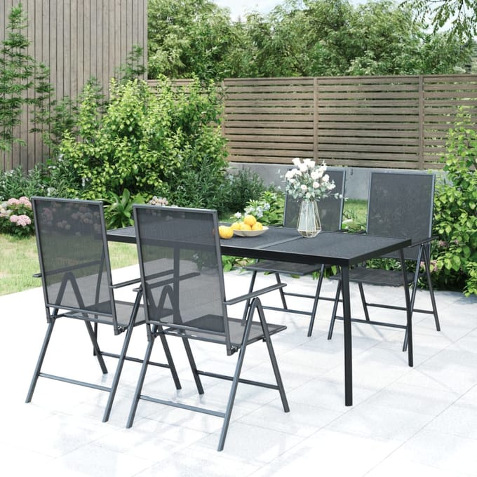 vidaXL - Tuintafel - 165x80x72 - cm - staalgaas - antracietkleurig