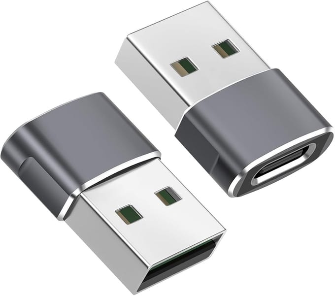 Travelhawk USB A naar USB C Adapter - 2 Stuks - USB C naar USB Converter - Geschikt voor Telefoon, Tablet & Laptop - Zwart