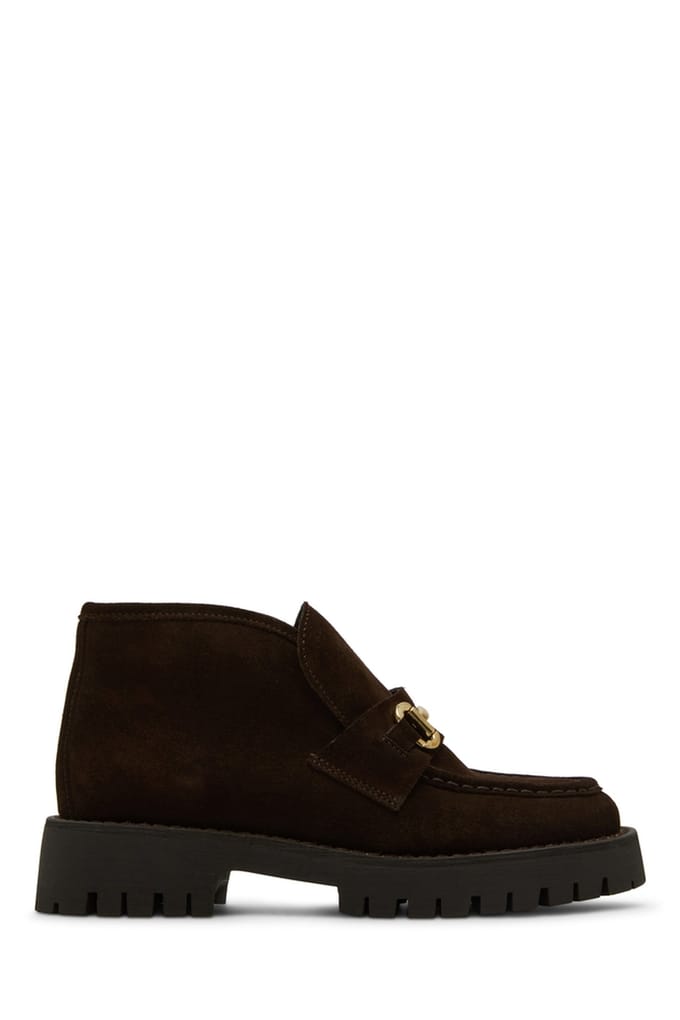 Steve Madden Leon Flat Shoes Chocolate Brown Suede Maat: 42 | Instappers Outlet | Dames | Bruin