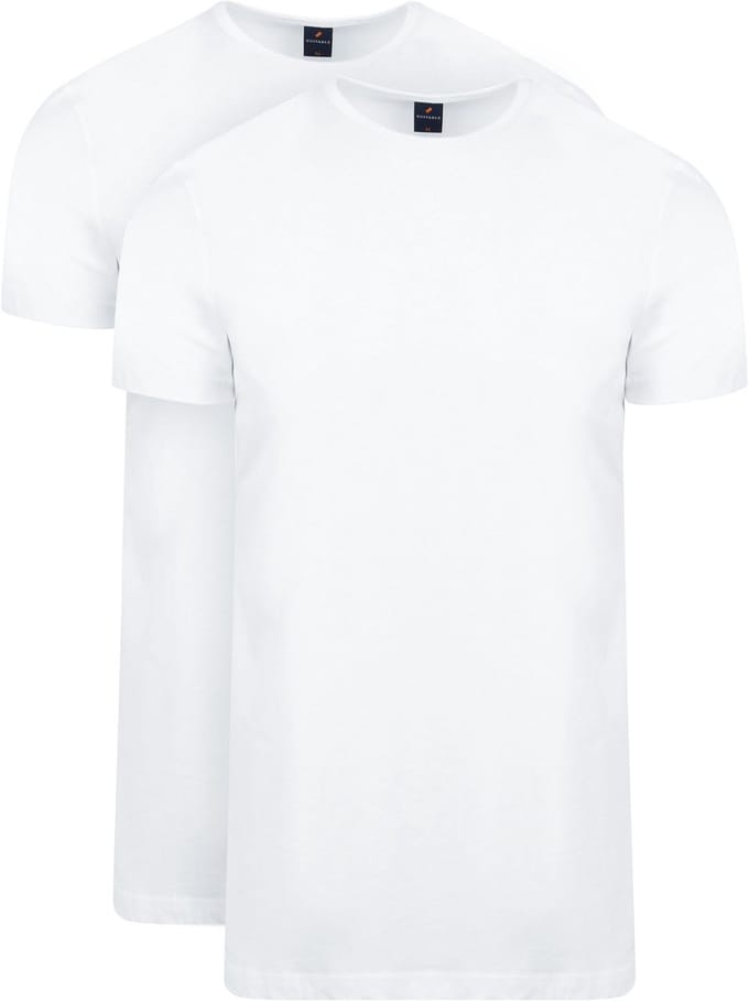 Suitable - Ota T-Shirt Ronde Hals Wit 2-Pack - Heren - Modern-fit