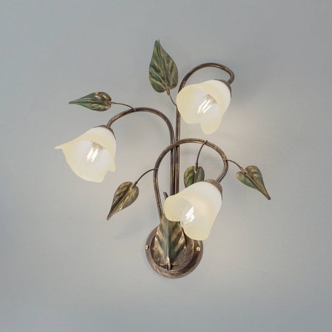 ONLI Wandlamp Miranda 3-lamps, brons