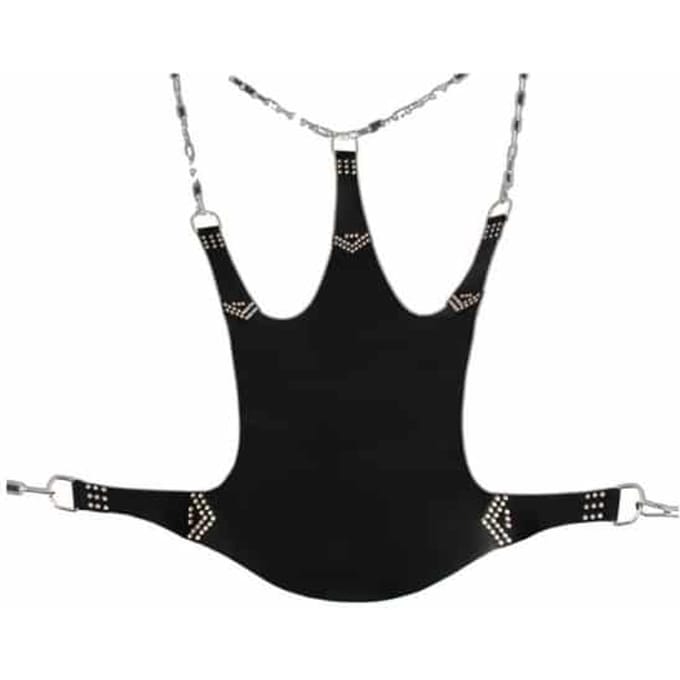 Mr Sling - Comfortabele Lederen Sex Sling - Zwart