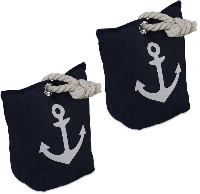 2x deurstopper anker - zandvulling - vrijstaand - 28 x 18 x 9 cm - binnen