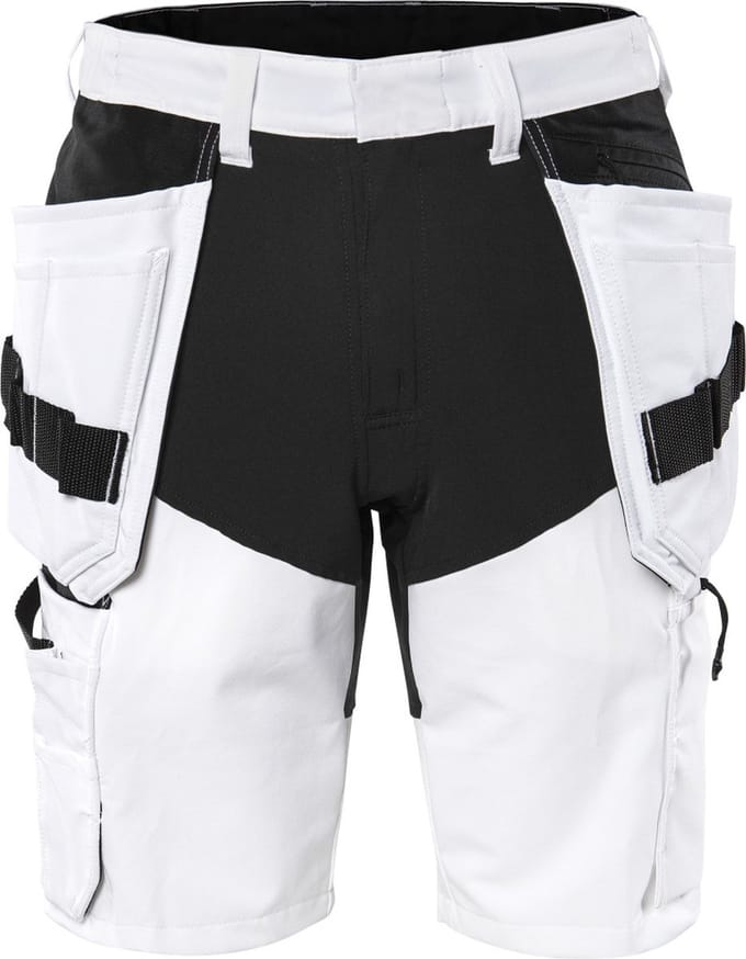 Fristads Korte broek stretch 2762 LWS - Wit/zwart - C48