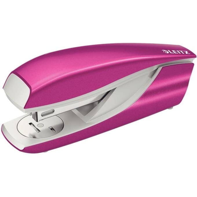 Leitz WOW Bureau Nietmachine - Nietcapaciteit Van 30 Vel - Inclusief Nietjes - Ideaal Voor Thuiskantoor - Metallic wit