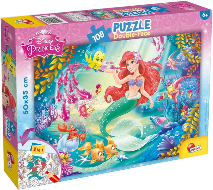 Lisciani - De kleine zeemeermin - Double face - puzzel - 108 stukjes