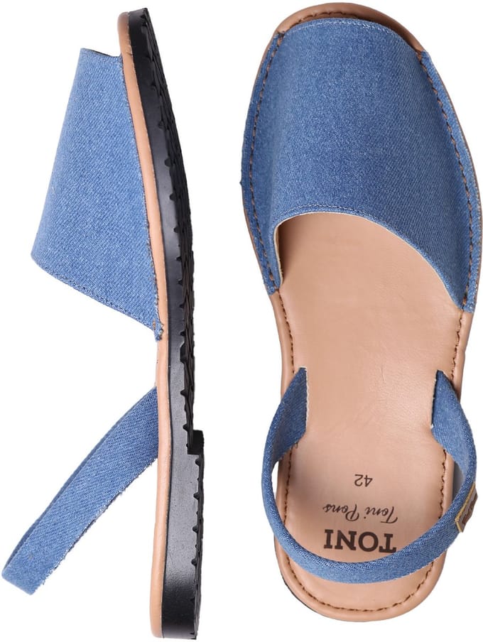 Denim sandalen voor heren met leren binnenzool | GRAU-TX