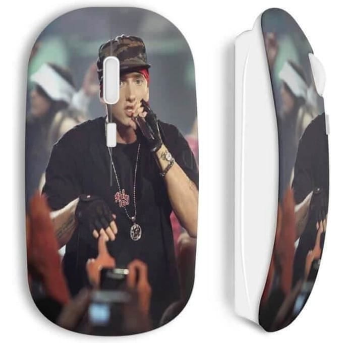 Souris sans fil - Eminem - Concert - Blanc - USB wifi - Compatible Mac et PC