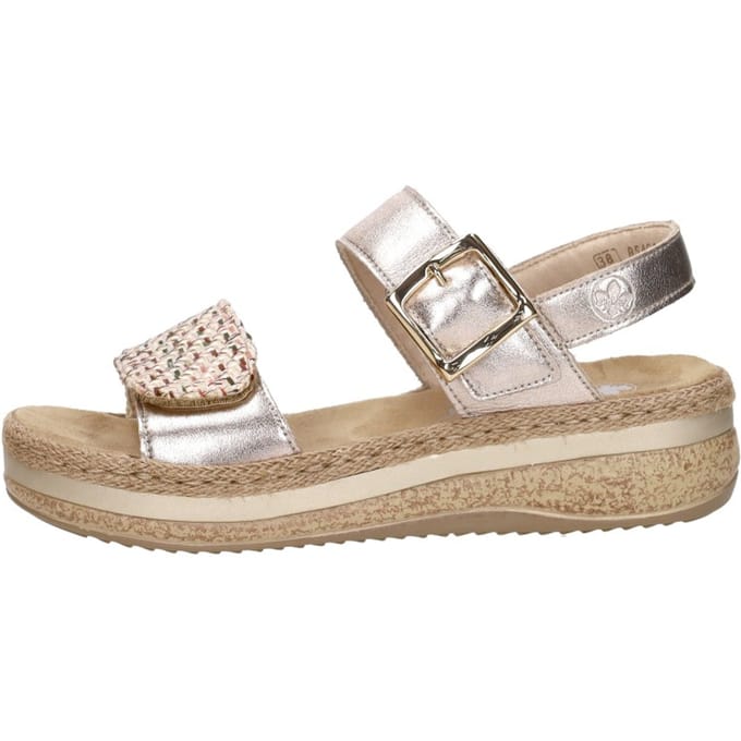 Rieker Sandalen Plat Sandalen Plat - goudkleur - Maat 37