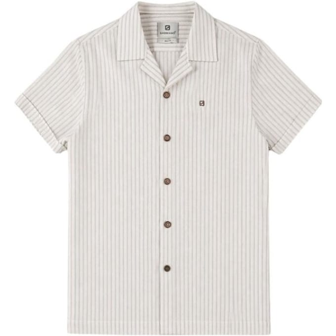 Gabbiano Blouse korte mouw met streepdessin ecru dessin