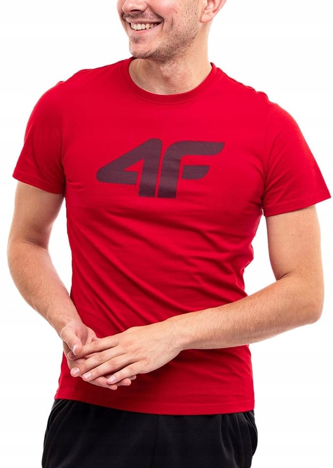 4F T-shirt Heren - Rood - Katoen - Maat M