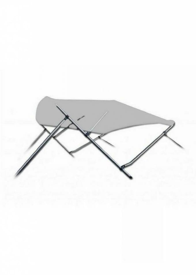 BREG Biminitop | Aluminium 3-boogs | Breedte 155 <> 169 cm - Hoogte 117 cm - Grijs doek
