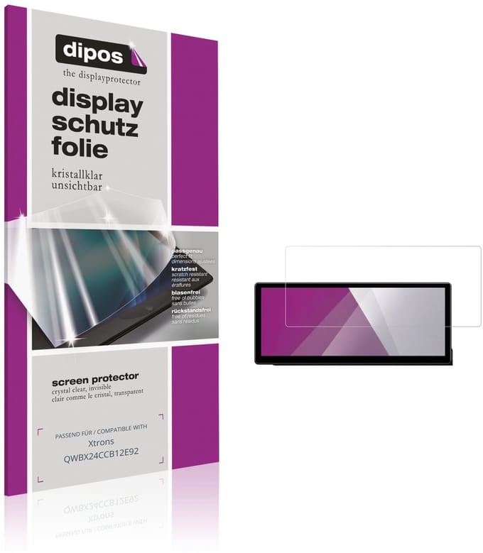dipos – 2x Beschermfolie geschikt voor Xtrons QWBX24CCB12E92 | Krasbestendige & heldere Screenprotector Ultra-Thin
