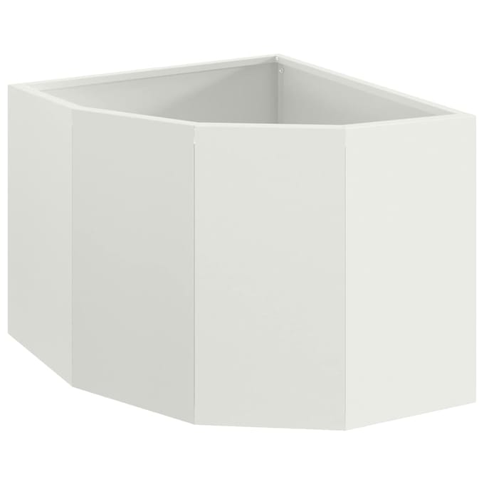 vidaXL Hoek Plantbak Wit 45 x 45 x 35 cm Staal