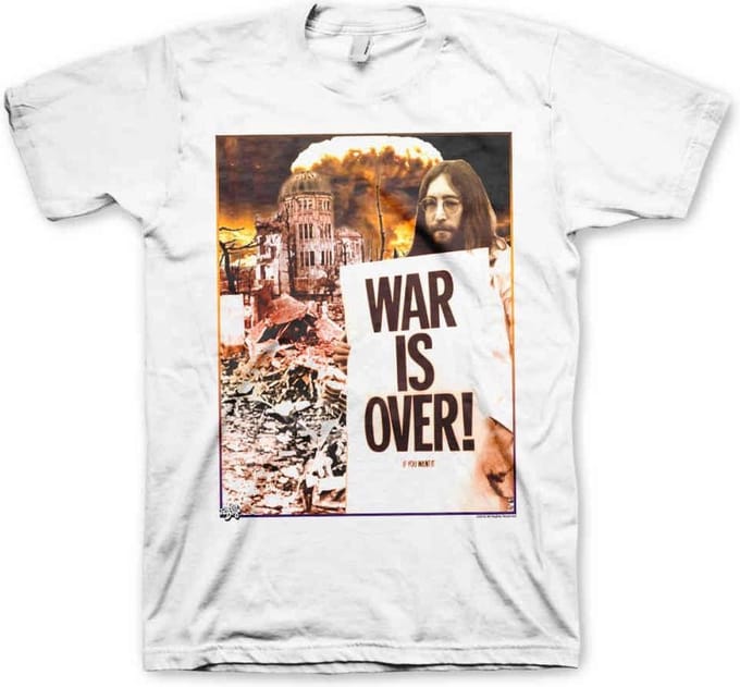 John Lennon Heren Tshirt -S- War Is Over Wit