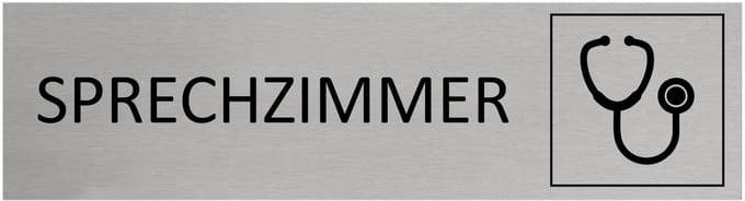 CombiCraft Aluminium Deurbordje "Sprechzimmer " 165x45mm met tape