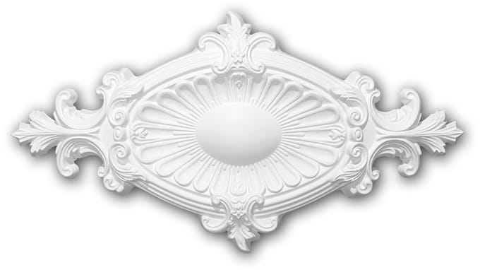 Plafond Rozet 156043 Profhome Sierelement plafond centrum neo-empire stijl wit 58,5 x 31,5 cm