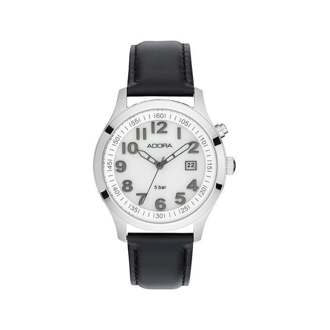 Adora Herenpolshorloge – 40 mm – Leren Band – Datum – Backlight – Secondenmarkeringen – 5 BAR Waterdicht – Model AB6645