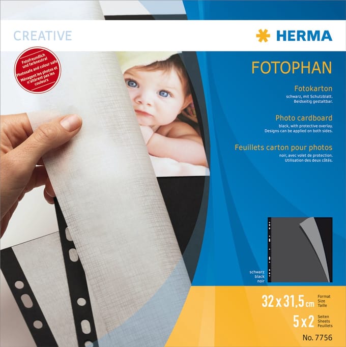 Herma fotokarton zwart 20 vel                      7577