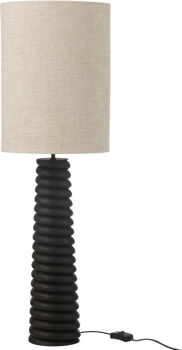 J-Line lamp Schroefdraad Ailanthus - hout - zwart/grijs