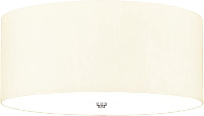 Designer's Lightbox LED Plafondlamp Fletcher Flush | 5X E27 Max 60W | Dimbaar | Polished Chrome with Ivory Shade