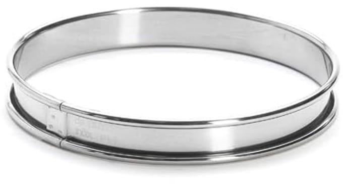 de Buyer taartring, opgerolde rand, roestvrij staal, hoogte 2 cm, diameter