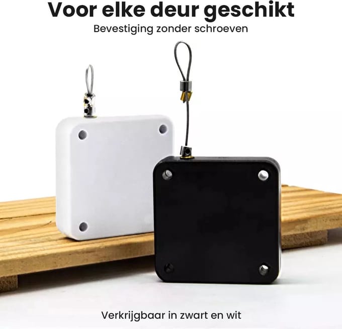Dranger / Deur sluiter - Zelfsluitende Deur - Stikkerklevend - past op elke deur - wit