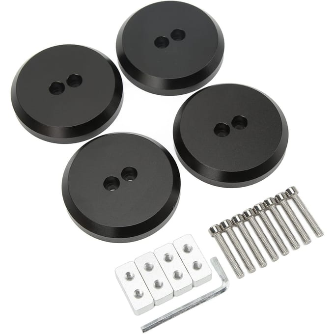 Adaptateur de cric en aluminium 4 pièces, surface anodisée noire robuste, remplacement noir pour