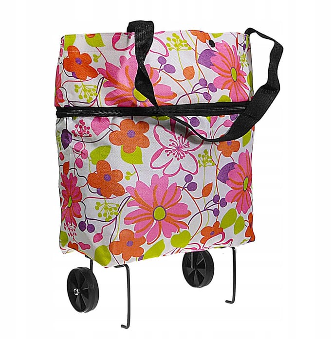 Compacte boodschappentrolley met wielen, 20L, 4kg draagvermogen