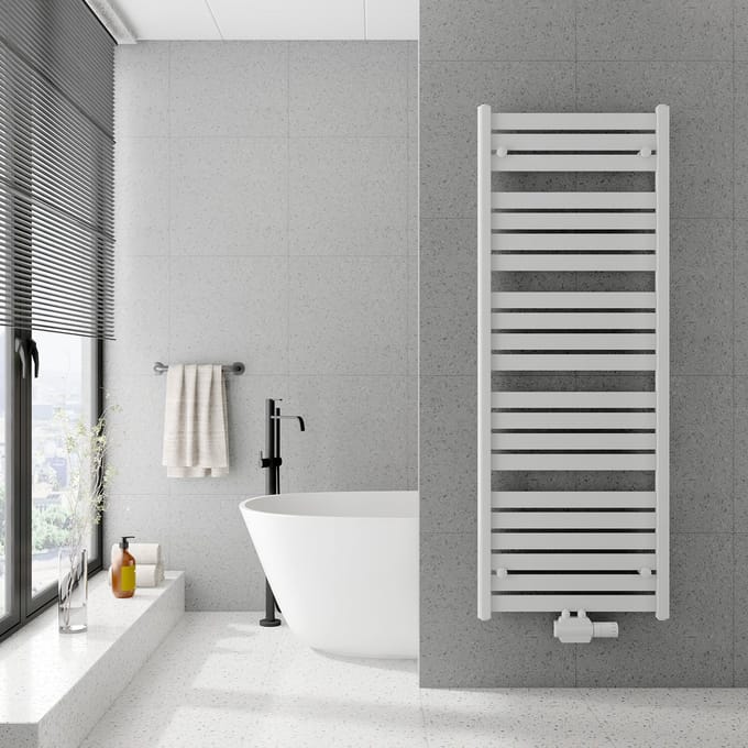Radiatorconnect Designradiator Berlin – Wit – Middenaansluiting – 500 x 1200 mm.