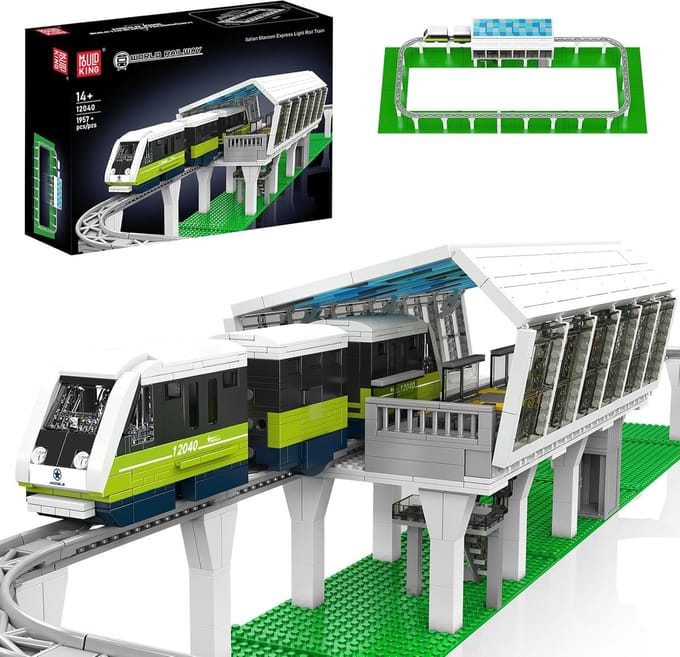 Trein Bouwsteenset - Techniek Model - Creatief Bouwen - App Besturing - 1957 Onderdelen - Groen
