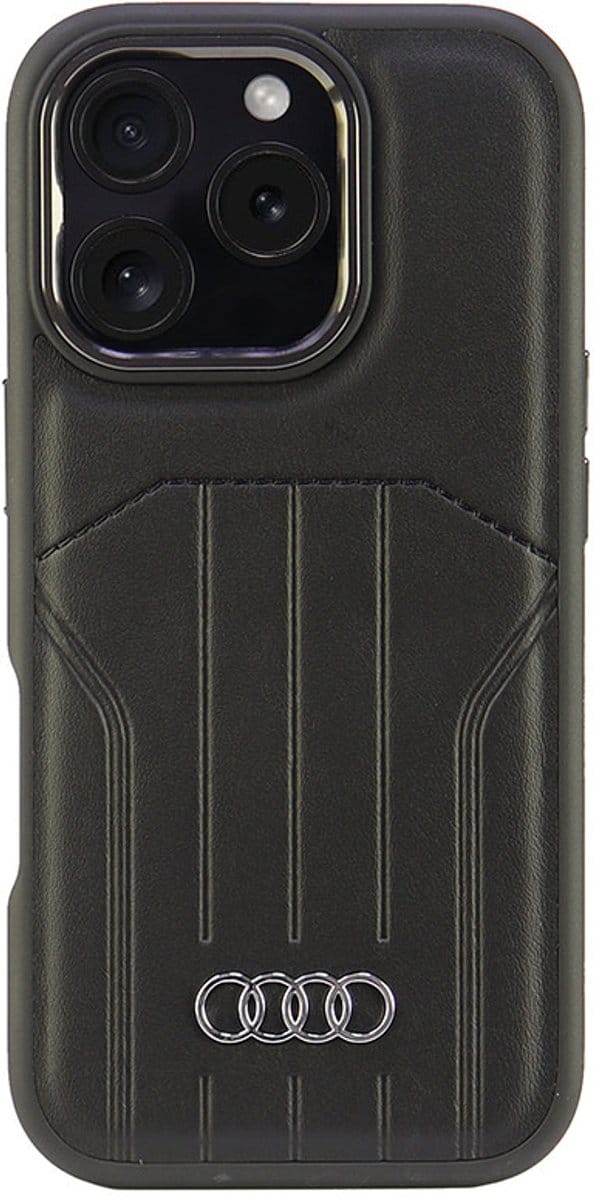 Audi – iPhone 16 Pro – Backcover hoesje – synthetic leather – magsafe – Zwart