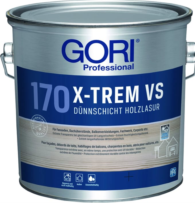 Gori - beits - 170 X-Trem DS - kleurloos transparant 2,5 l - buiten, vocht en uv
