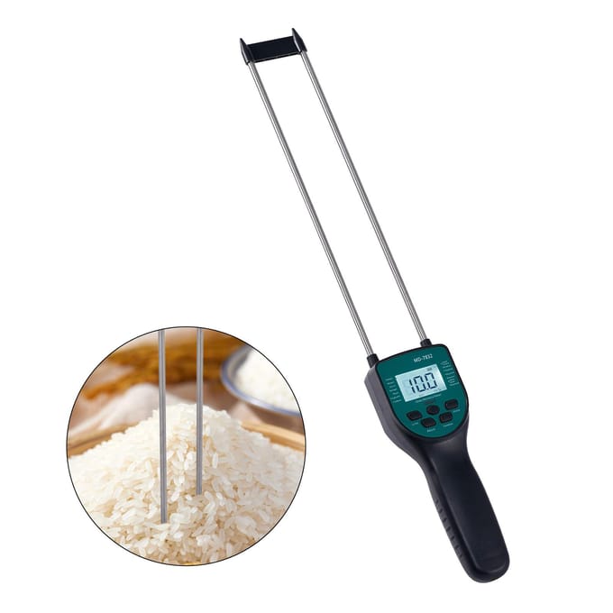 Hooi Vochtmeter Hooi Baal Vochttester Dubbele Staaf Sensor LCD Achtergrondverlichting Display Spraakuitzending zwart