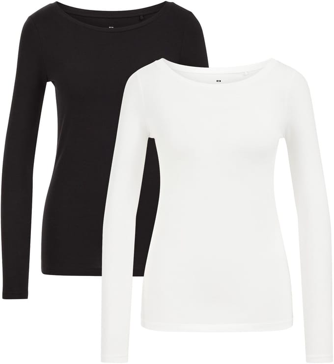 WE Fashion Dames T-shirt van katoenmix, 2-pack