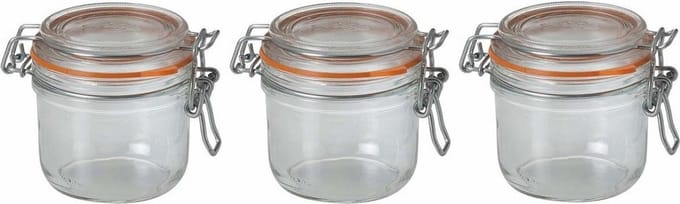 Le Parfait Voorraad/weckpot - Pakket van 10x stuks - glas - transparant - 8,5 x 7 cm - 200 ml