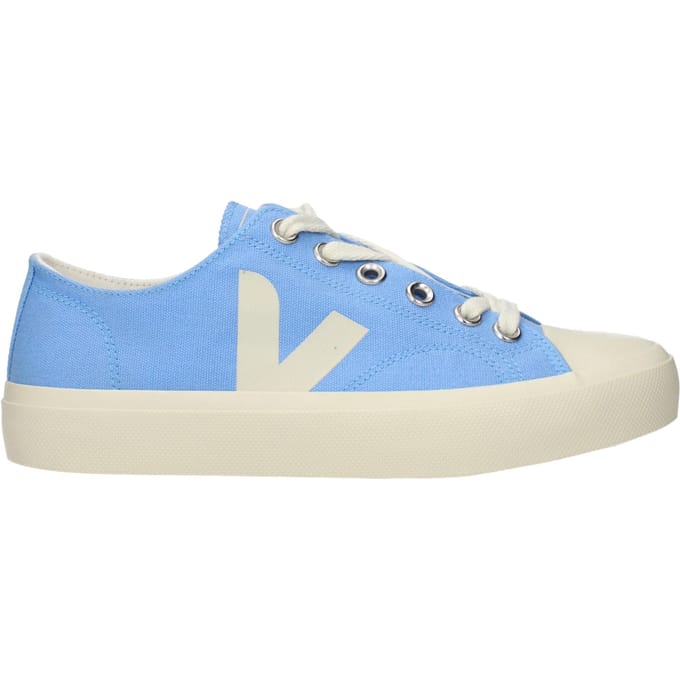 Veja Lichtblauwe Stoffen Lage Sneakers