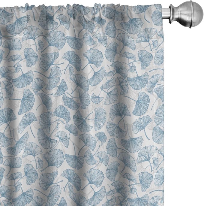ABAKUHAUS Gingko Gordijnen – 2x75x225 cm – microvezel – halfdonkerend