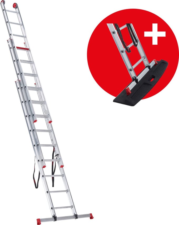 Reformladder 3x9 Altrex All Round + Laddermat - Lengte 5.90 meter - Werkhoogte 6.75 meter