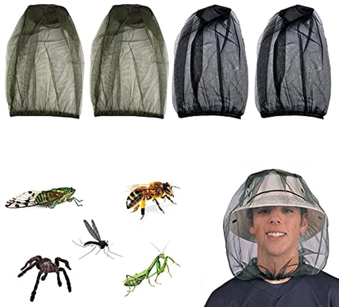 Klamboe Hoofdnet 4 Stuks - Bescherming tegen Muggenn en Insecten