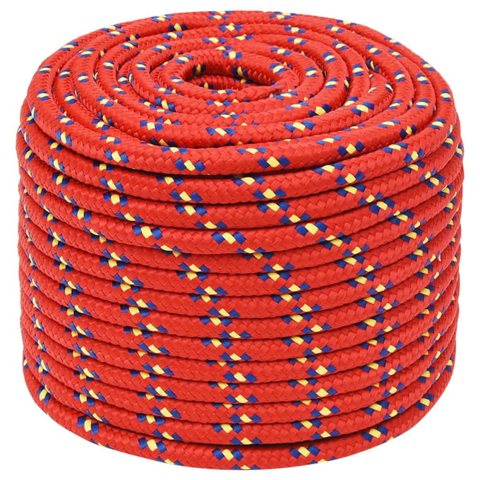 vidaXL - Boottouw - 14 - mm - 100 - m - polypropyleen - rood