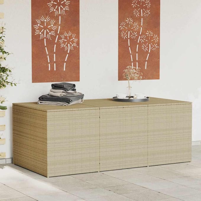 vidaXL - Tuinbox - 984 - L - poly - rattan - gemengd - beige