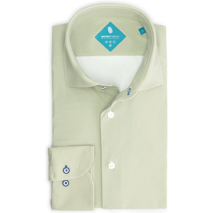 District Indigo Performance Overhemd Print Green (7.21.025.750 - 374)