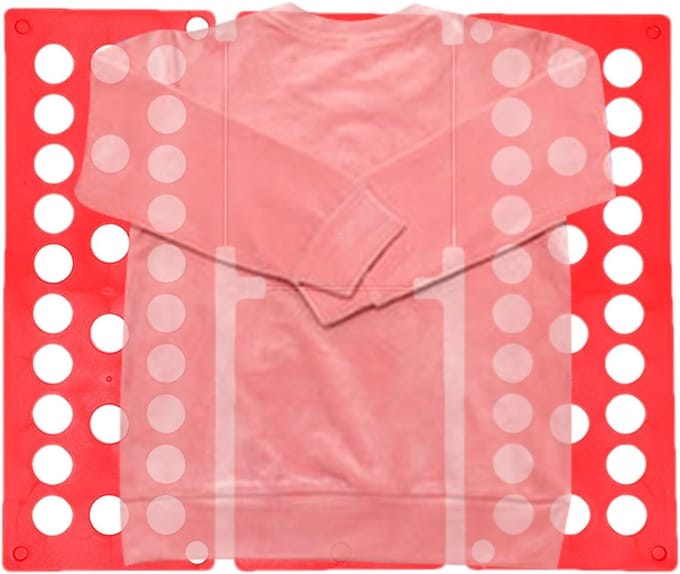 Kleding Vouwplank - Wasmap Organizer - Efficiënt Kleding Vouwen - Verstelbaar Ontwerp - 40x48 cm - Rood