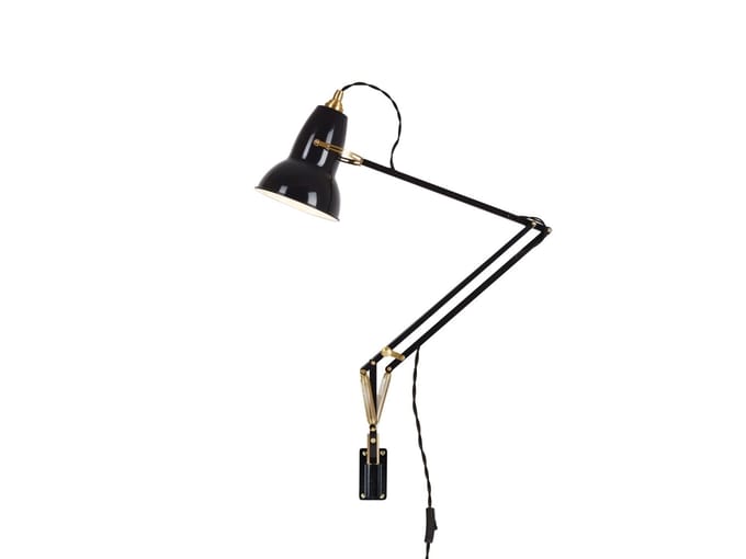 Anglepoise - Original 1227™ Brass bureaulamp - jet zwart - Ked - met muurbeugel