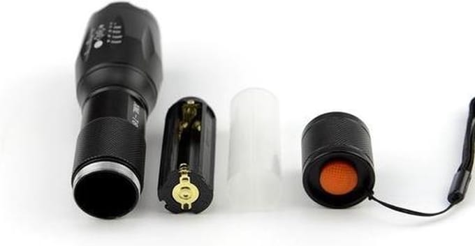 Cree zaklamp XML T6 High Power Led 2000 Lumen - Zwart