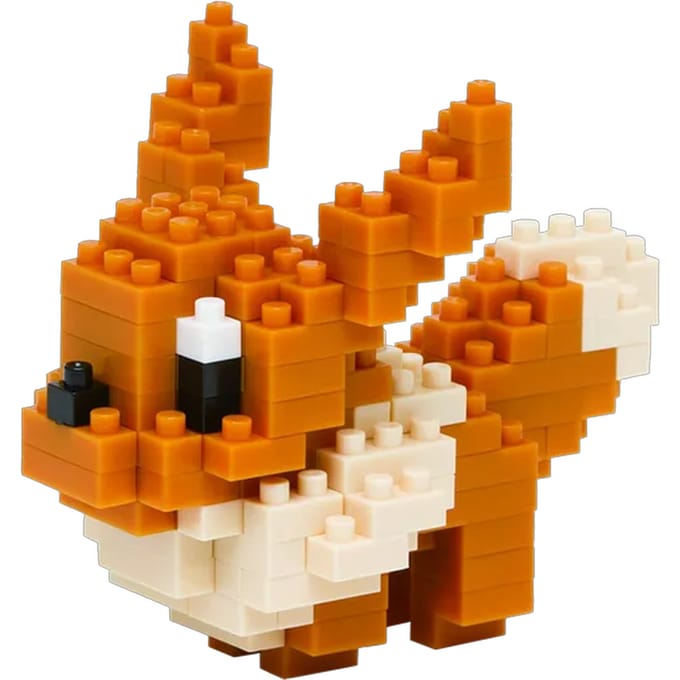 Bandai - Nanoblock - Eevee - Pokémon - Mini Brick Figuur - Bouwset - Eevee Pokémon Figuur Bouwpakket in Pixel - NBPM005
