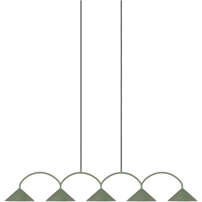 Globen Lighting hanglamp CURVE 5, groen, 5-lamps, 165 cm